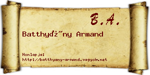 Batthyány Armand névjegykártya